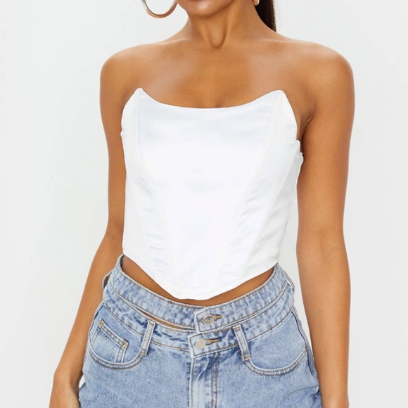 Pretty little thing white silk corset top - Picture 1 of 1